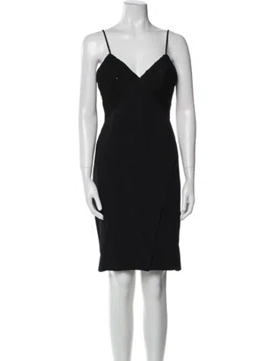 Pre-owned La Perla V-neck Mini Dress In Black