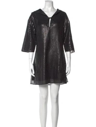Pre-owned La Perla V-neck Mini Dress In Black