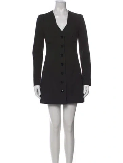 Pre-owned La Perla V-neck Mini Dress In Black