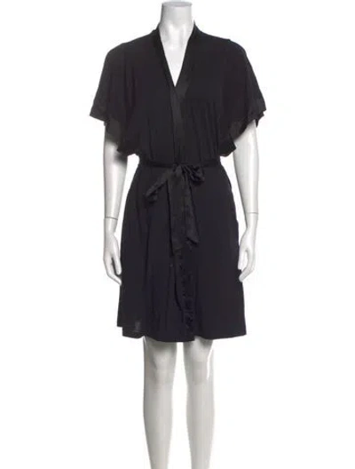 Pre-owned La Perla V-neck Mini Dress In Black
