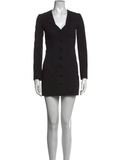 Pre-owned La Perla V-neck Mini Dress In Black