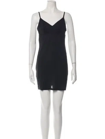 Pre-owned La Perla V-neck Mini Dress In Blue