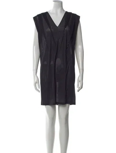 Pre-owned La Perla V-neck Mini Dress W/ Tags In Black