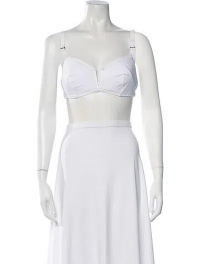 Pre-owned La Perla V-neck Sleeveless Sports Bra W/ Tags In White