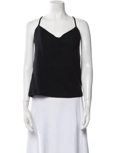 Pre-owned La Perla V-neck Sleeveless Top In Black