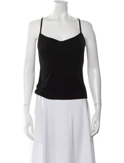 Pre-owned La Perla V-neck Sleeveless Top In Black