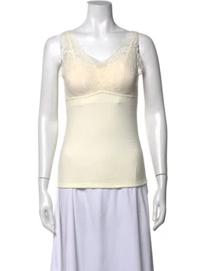 Pre-owned La Perla V-neck Sleeveless Top In Neutrals