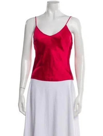 Pre-owned La Perla V-neck Sleeveless Top In Red