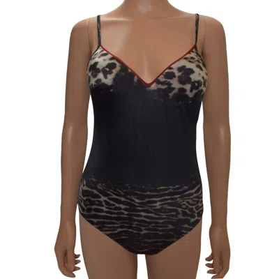 La Perla Women's Leopard Underwire Padded One Piece Swimsuit In Brown In Black