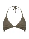La Perla Women's Sequin Bikini Top In Olive Green In Green