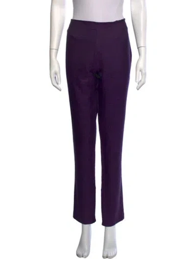 Pre-owned La Perla Wool Straight Leg Pants In Purple