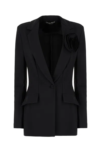 La Petit Robe Di Chiara Boni Black Stretch Nylon Blazer