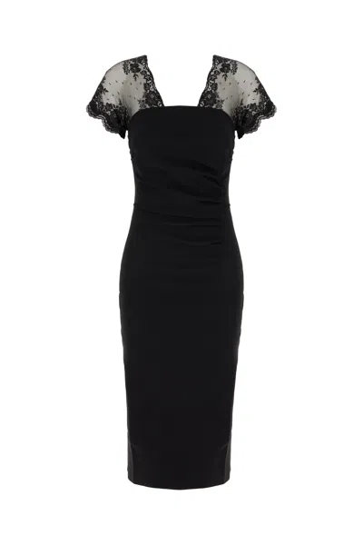 La Petit Robe Di Chiara Boni Black Stretch Nylon Midi Dress