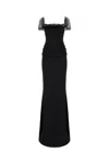 La Petit Robe Di Chiara Boni Black Stretch Nylon Midi Dress In Black