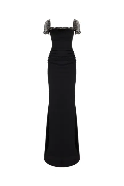La Petit Robe Di Chiara Boni Black Stretch Nylon Midi Dress