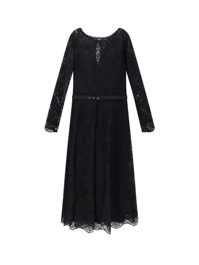 La Petit Robe Di Chiara Boni Ginogi Midi Lace Dress In Black