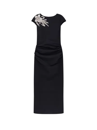 La Petit Robe Di Chiara Boni Hesup Satin Pencil Dress In Black