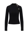 La Petit Robe Di Chiara Boni Ijok Pepper Ribbed Viscose Sweater In Black