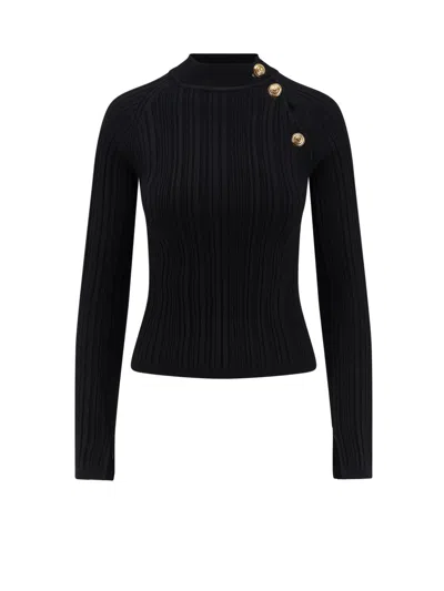 La Petit Robe Di Chiara Boni Ijok Pepper Ribbed Viscose Sweater In Black