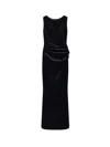 La Petit Robe Di Chiara Boni Nima Velvet Long Dress In Black