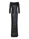 La Petit Robe Di Chiara Boni Nyoko Paillettes Long Dress In Myrtille