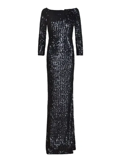 La Petit Robe Di Chiara Boni Nyoko Paillettes Long Dress In Myrtille