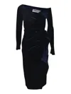 La Petit Robe Di Chiara Boni Silveria Velvet Dress In Blue Notte