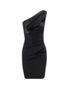 La Petit Robe Di Chiara Boni Zenax Short Satin Dress In Black