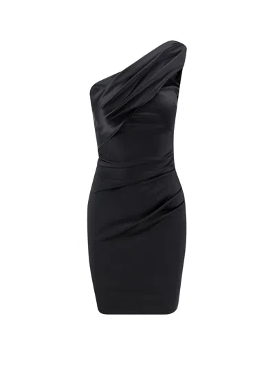 La Petit Robe Di Chiara Boni Zenax Short Satin Dress In Black