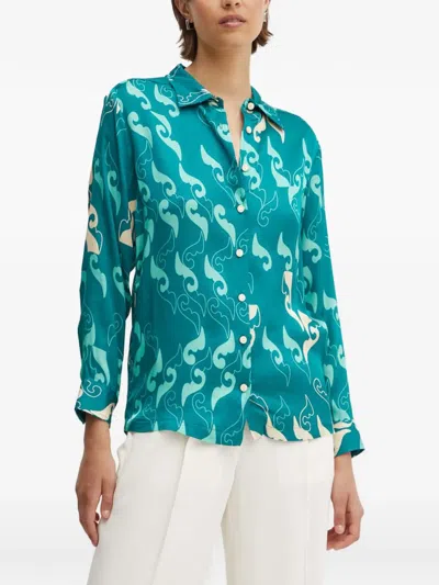 La Petite Française Chandelle Patterned Shirt In Green