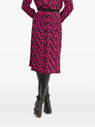La Petite Française Jovial Printed Midi Skirt In Pink