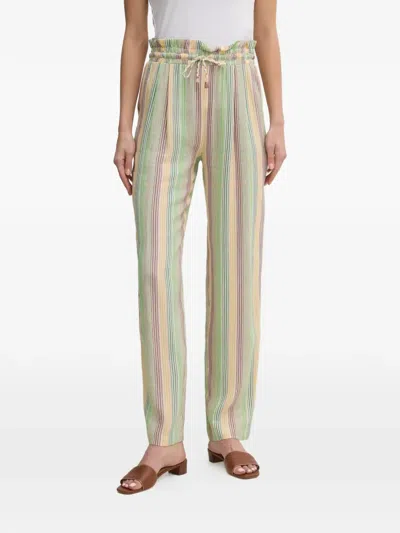 La Petite Française Petrus Striped Drawstring Trousers In Green