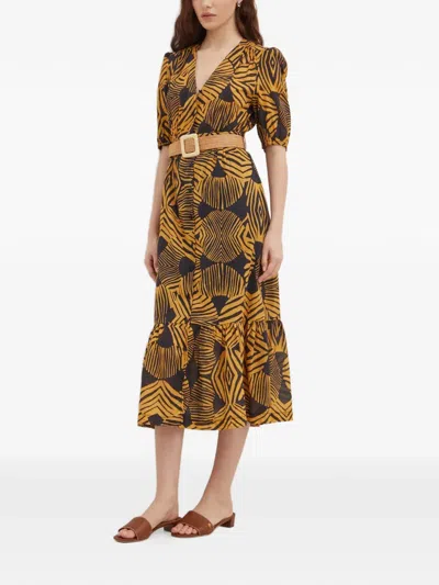 La Petite Française Racine Maxikleid Mit Abstraktem Print In Multi