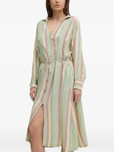 La Petite Française Riva Striped Tie-waist Dress In Multi