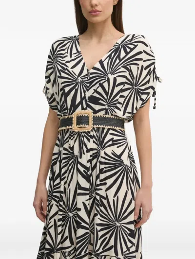 La Petite Française Romuald Floral-print Midi Dress In Black