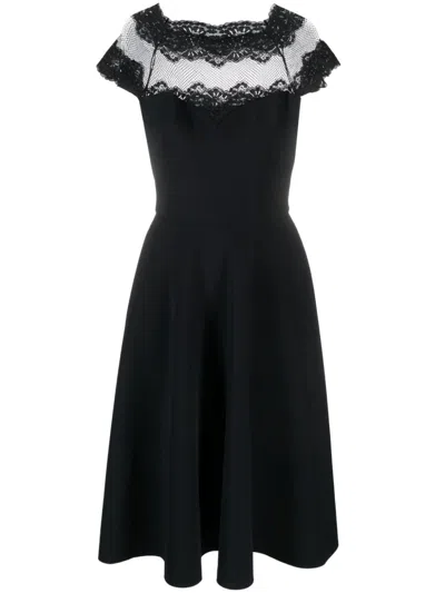 La Petite Robe Chiara Boni Ariba Lace Midi Dress With Lace In Black