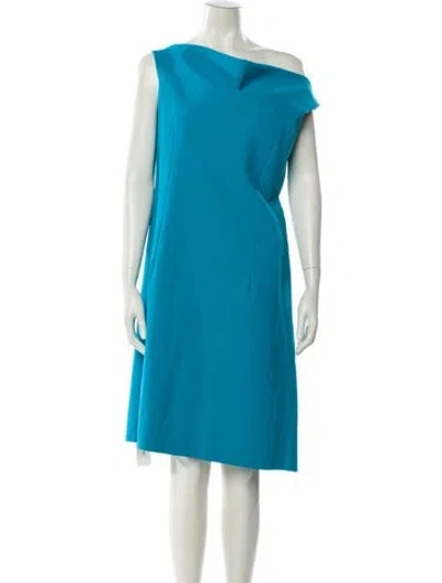 Pre-owned La Petite Robe Di Chiara Boni Asymmetrical Knee-length Dress In Blue