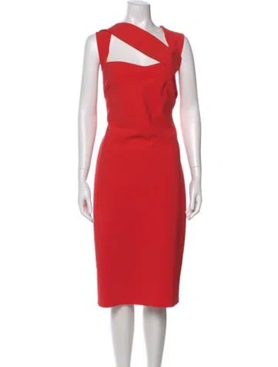 Pre-owned La Petite Robe Di Chiara Boni Asymmetrical Knee-length Dress In Red