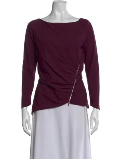 Pre-owned La Petite Robe Di Chiara Boni Asymmetrical Long Sleeve Top In Purple