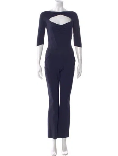 Pre-owned La Petite Robe Di Chiara Boni Bateau Neckline Jumpsuit In Blue