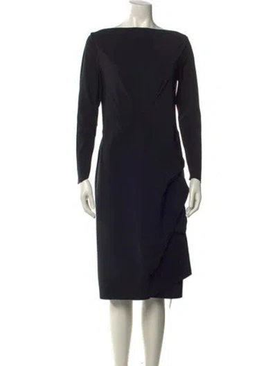 Pre-owned La Petite Robe Di Chiara Boni Bateau Neckline Knee-length Dress In Black