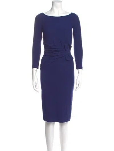 Pre-owned La Petite Robe Di Chiara Boni Bateau Neckline Knee-length Dress In Blue