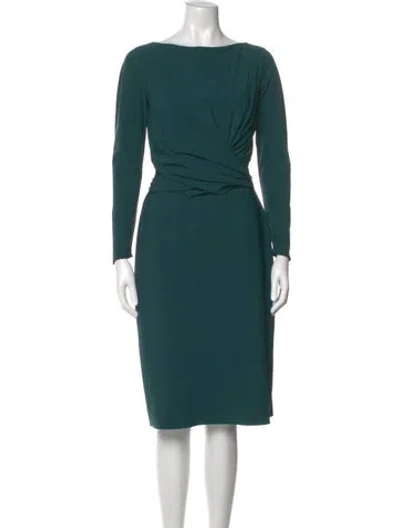 Pre-owned La Petite Robe Di Chiara Boni Bateau Neckline Knee-length Dress In Green