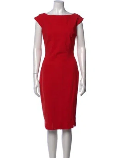 Pre-owned La Petite Robe Di Chiara Boni Bateau Neckline Knee-length Dress In Red