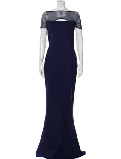 Pre-owned La Petite Robe Di Chiara Boni Bateau Neckline Long Dress In Blue