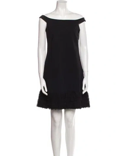 Pre-owned La Petite Robe Di Chiara Boni Bateau Neckline Mini Dress In Black