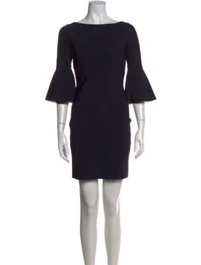 Pre-owned La Petite Robe Di Chiara Boni Bateau Neckline Mini Dress In Black