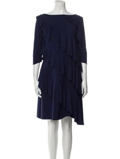 Pre-owned La Petite Robe Di Chiara Boni Bateau Neckline Mini Dress In Blue