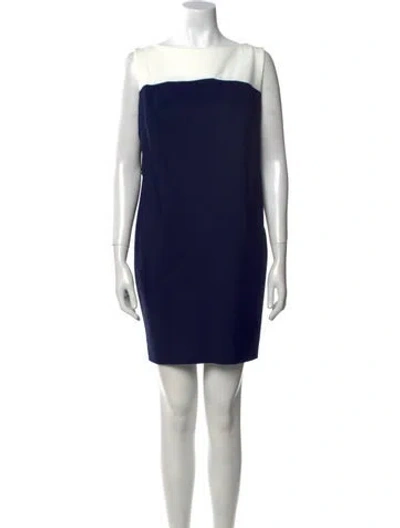 Pre-owned La Petite Robe Di Chiara Boni Bateau Neckline Mini Dress In Blue
