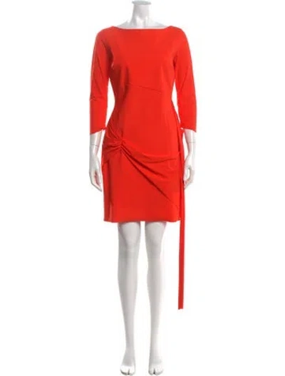 Pre-owned La Petite Robe Di Chiara Boni Bateau Neckline Mini Dress In Orange